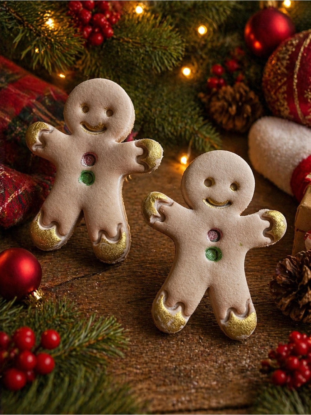 Holiday Gingerbread Man Handmade Polymer Clay Earrings